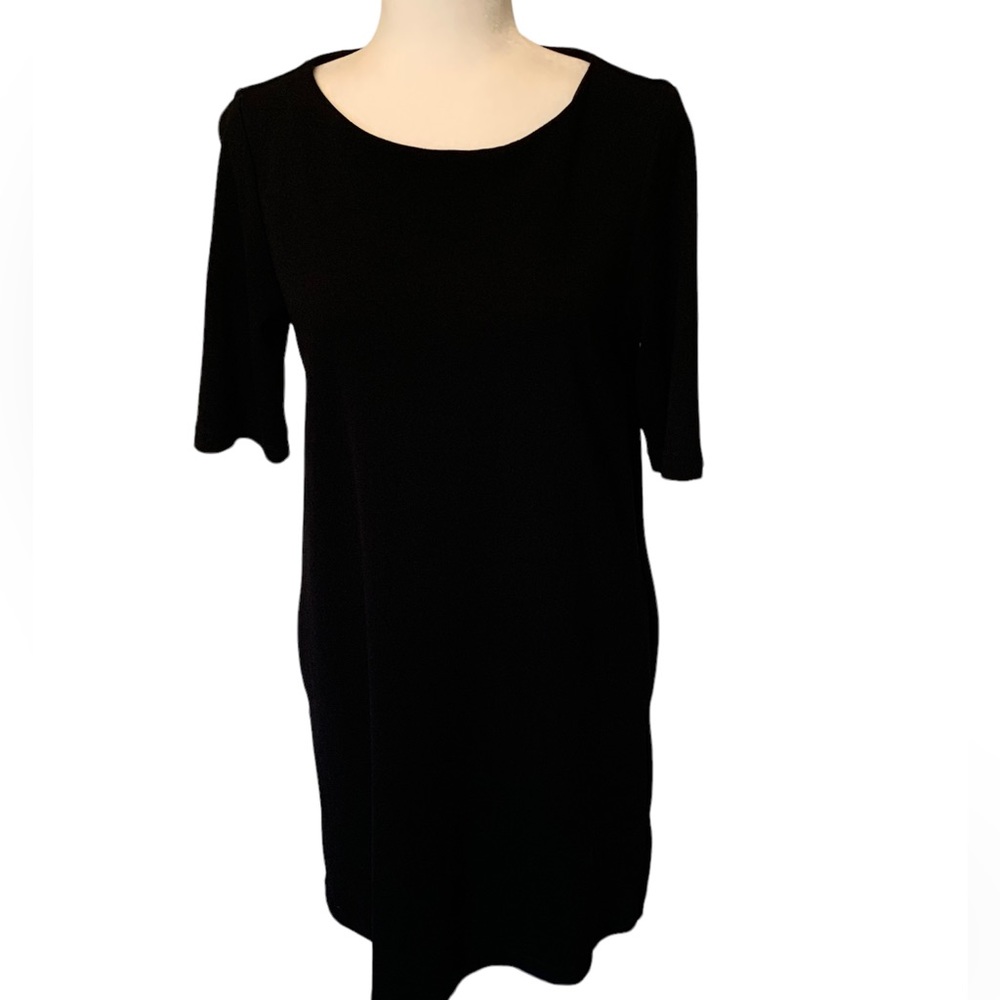 ADRIENNE VITTADINI Black Knit Sheath Dress Size 8